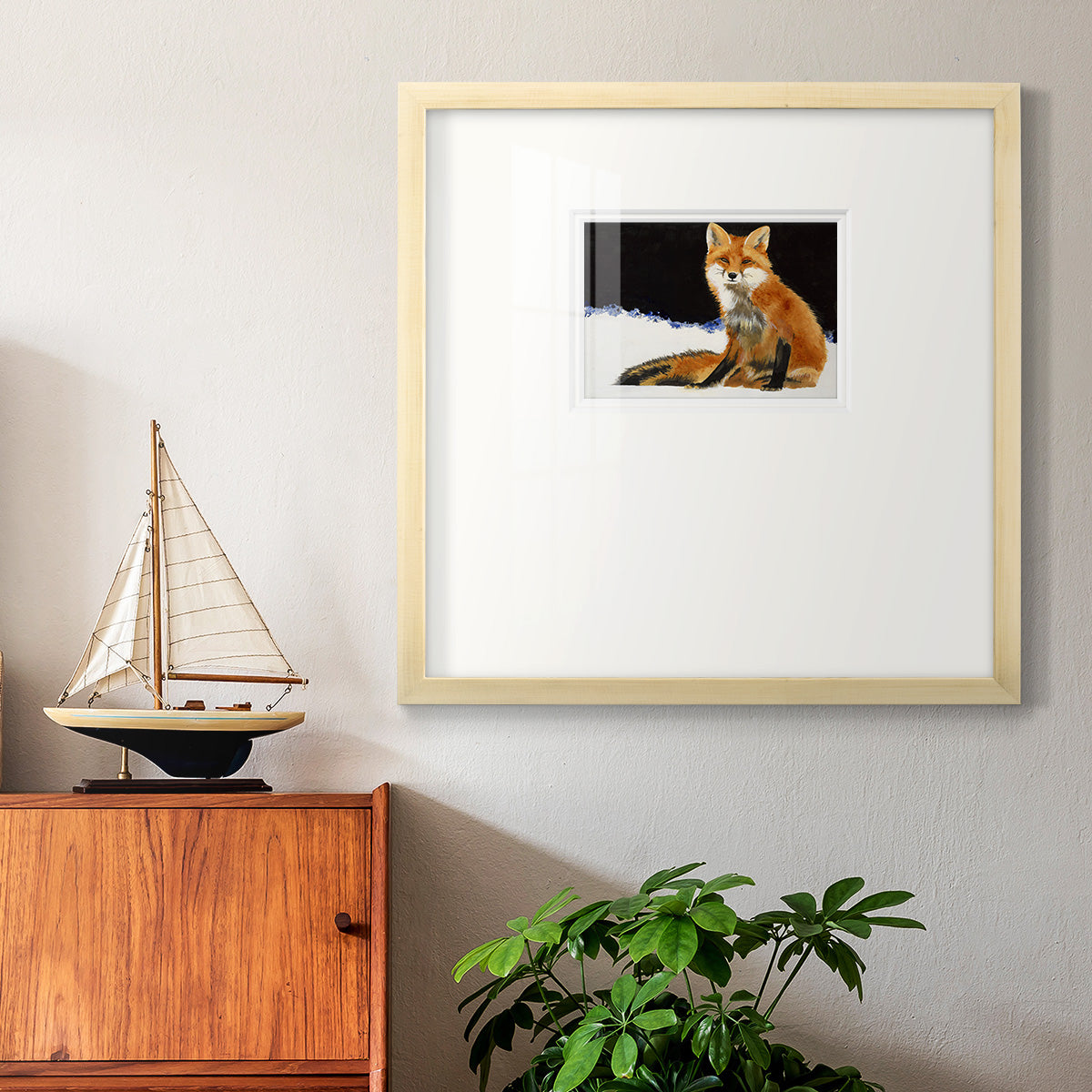 Fox- Premium Framed Print Double Matboard