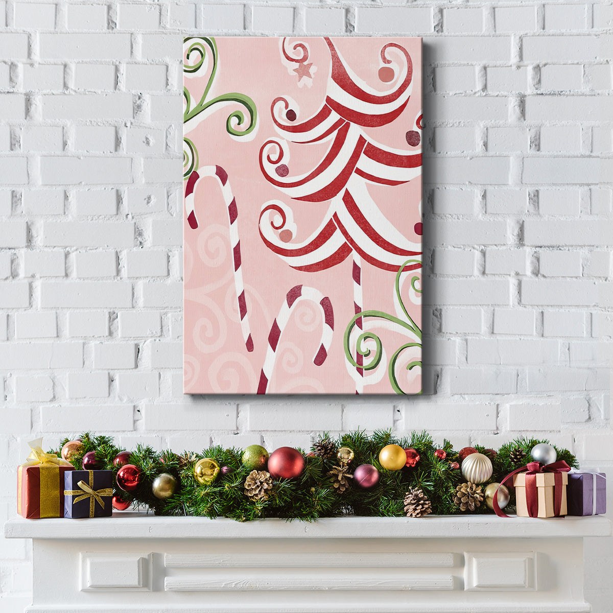 Candy Cane Holiday II - Gallery Wrapped Canvas