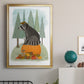 Raccoon On Pumpkin - Modern Framed Canvas Print