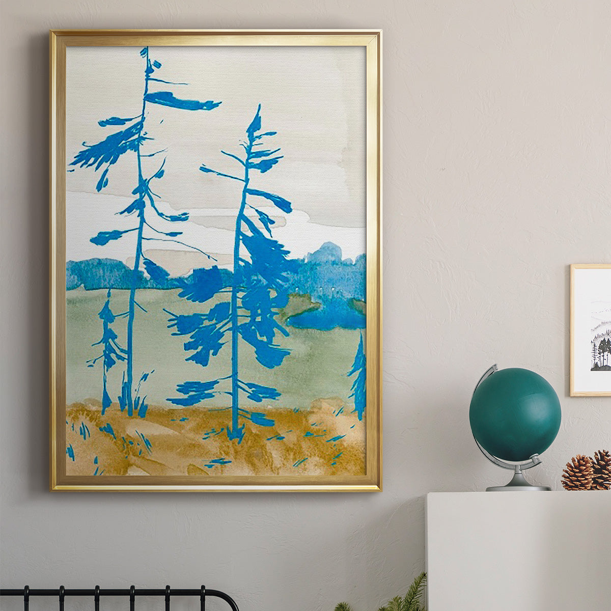 Cerulean Spruce I - Modern Framed Canvas Print