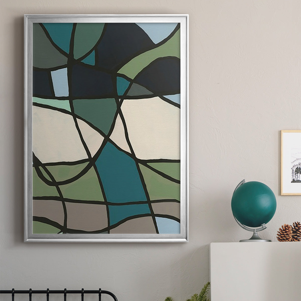 Multicolor Stained Glass I - Modern Framed Canvas Print