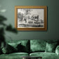 Classical pastoral landscape artwork by Nicolas Berchem in an ornate traditional gold frame displayed in a dark-toned interior setting.