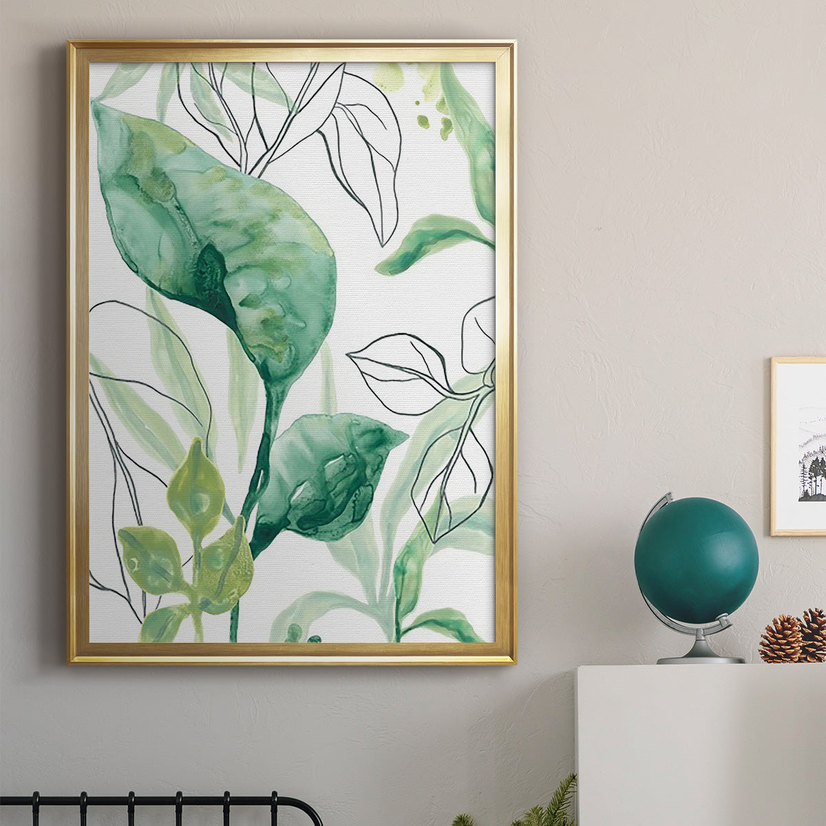 Tropical Palm Chorus I - Modern Framed Canvas Print