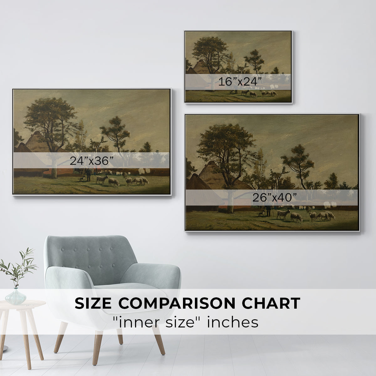 Farmhouse, c. 1865-1875 - Floater Framed Canvas Print