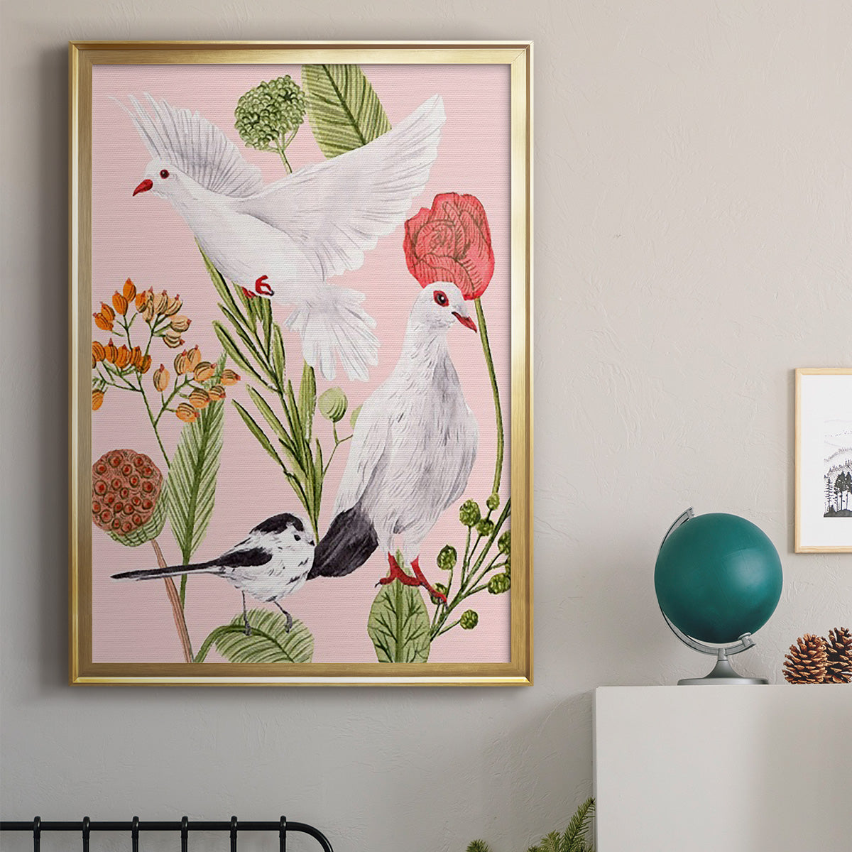 Birds in Motion I - Modern Framed Canvas Print