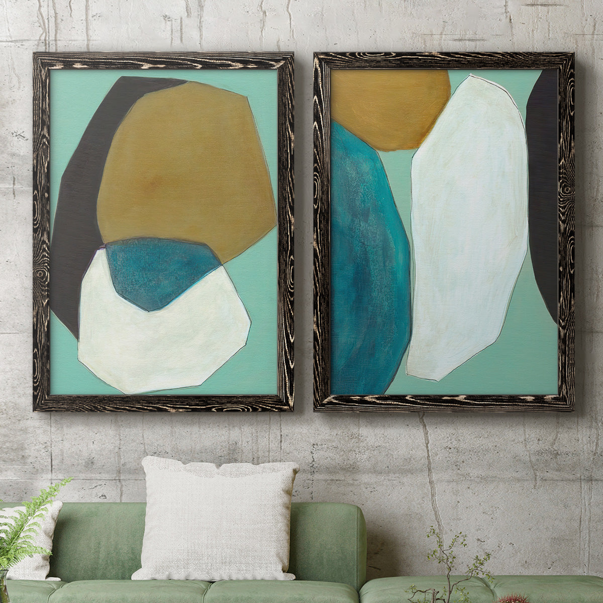 Boulder I - Premium Framed Canvas 2 Piece Set - Ready to Hang