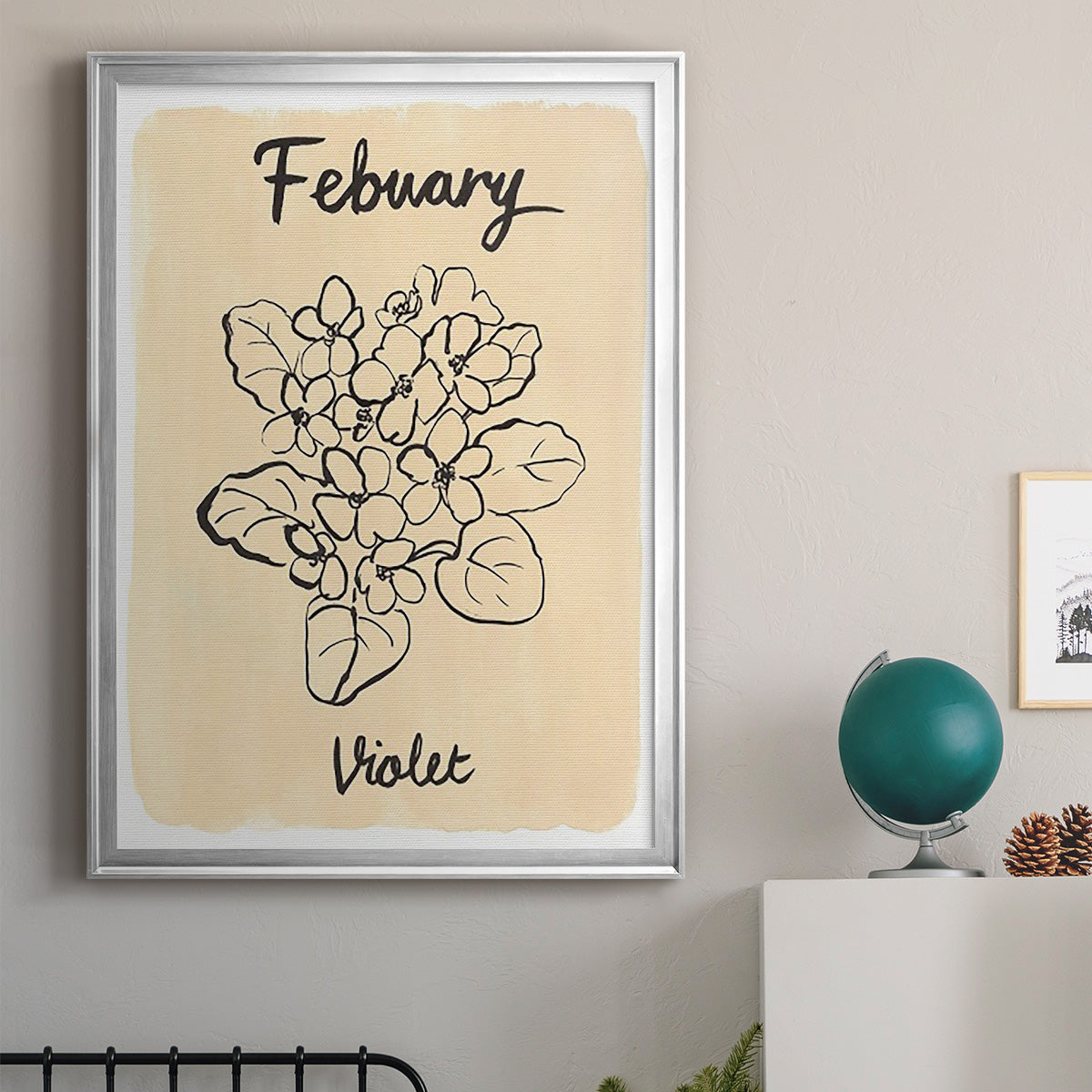 Birth Month II - Modern Framed Canvas Print