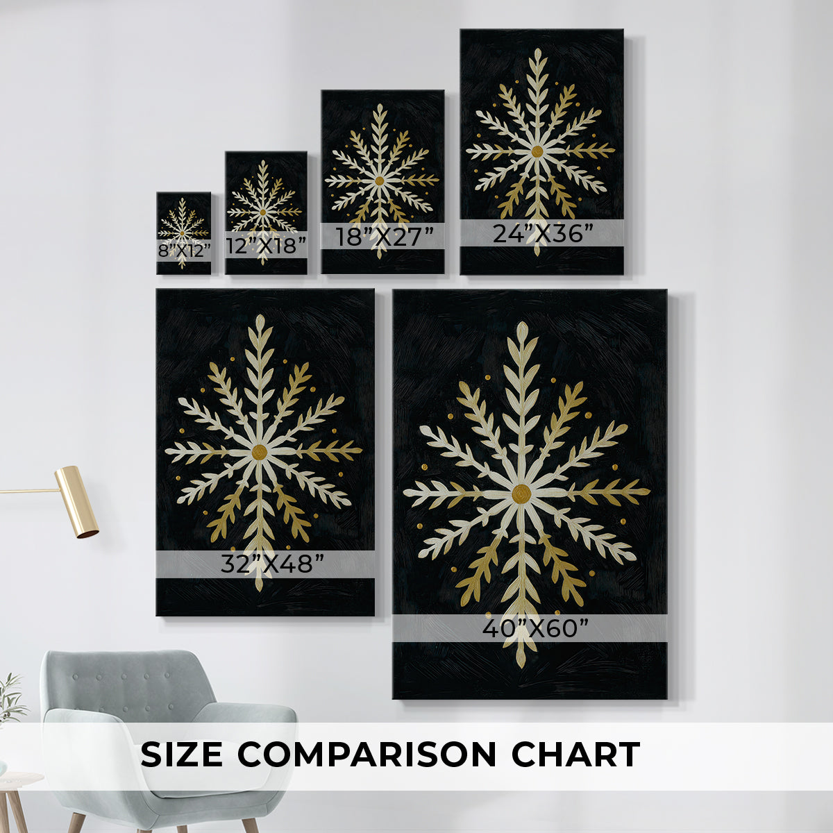 Soft Linen Midwinter Village - Canvas Art Print