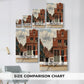 Size comparison chart for canvas art prints, showing multiple size options.