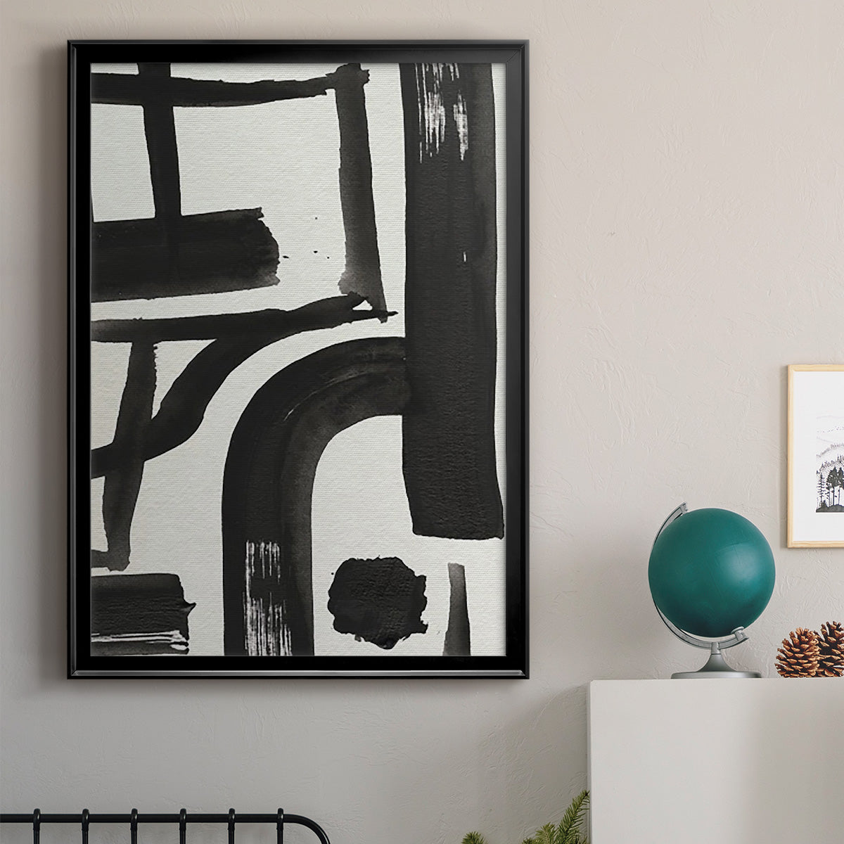 Inkwell Intersect I - Modern Framed Canvas Print