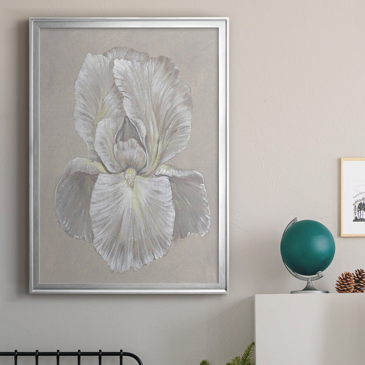 White Iris I - Modern Framed Canvas Print