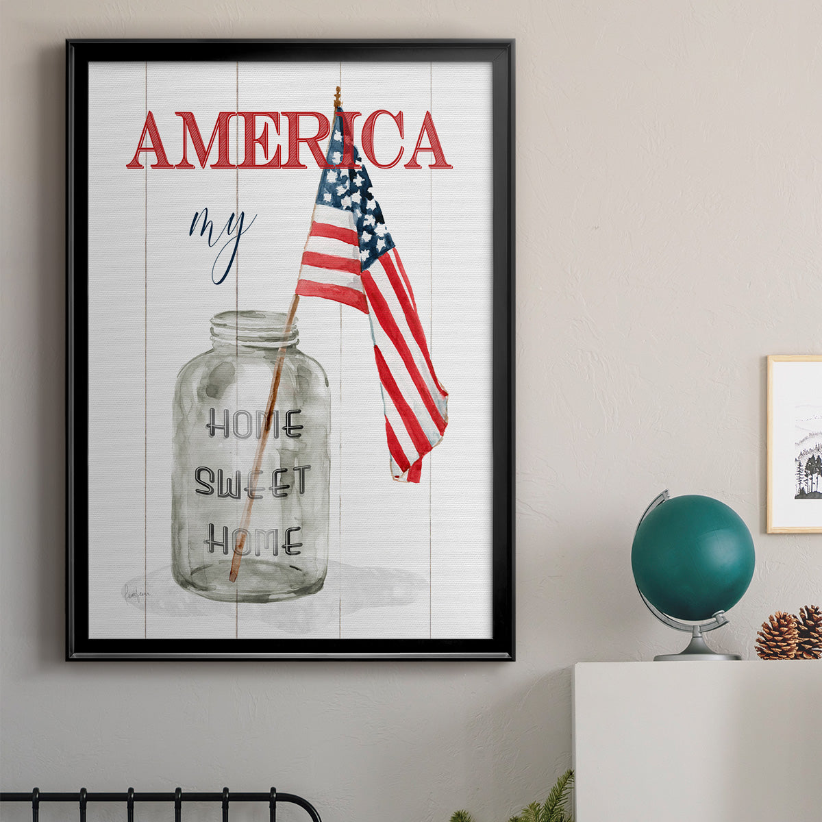 America My Home Sweet Home - Modern Framed Canvas Print