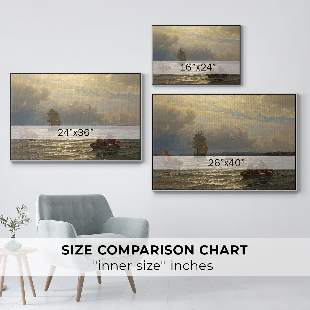 From the Inlet of Oslo, 1874 - Floater Framed Canvas Print