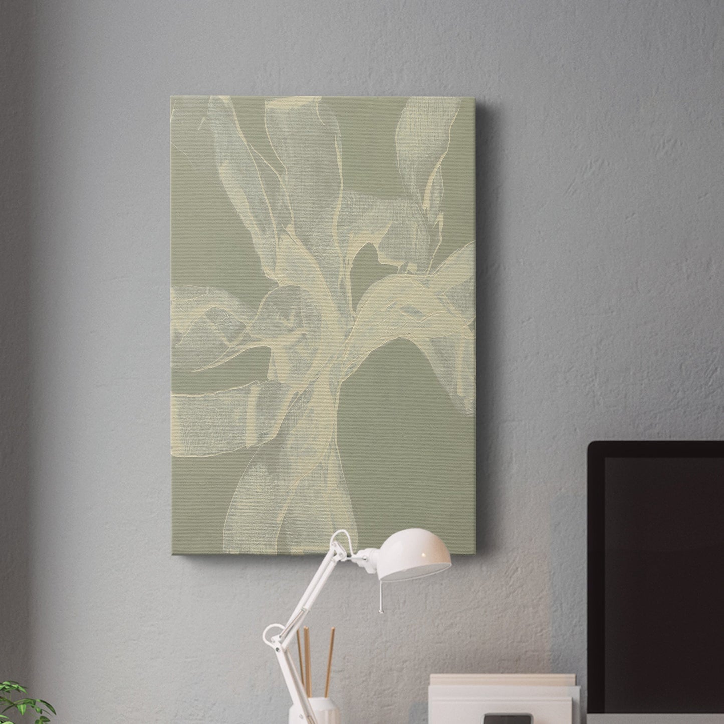 White Ribbon on Celadon II - Canvas Art Print