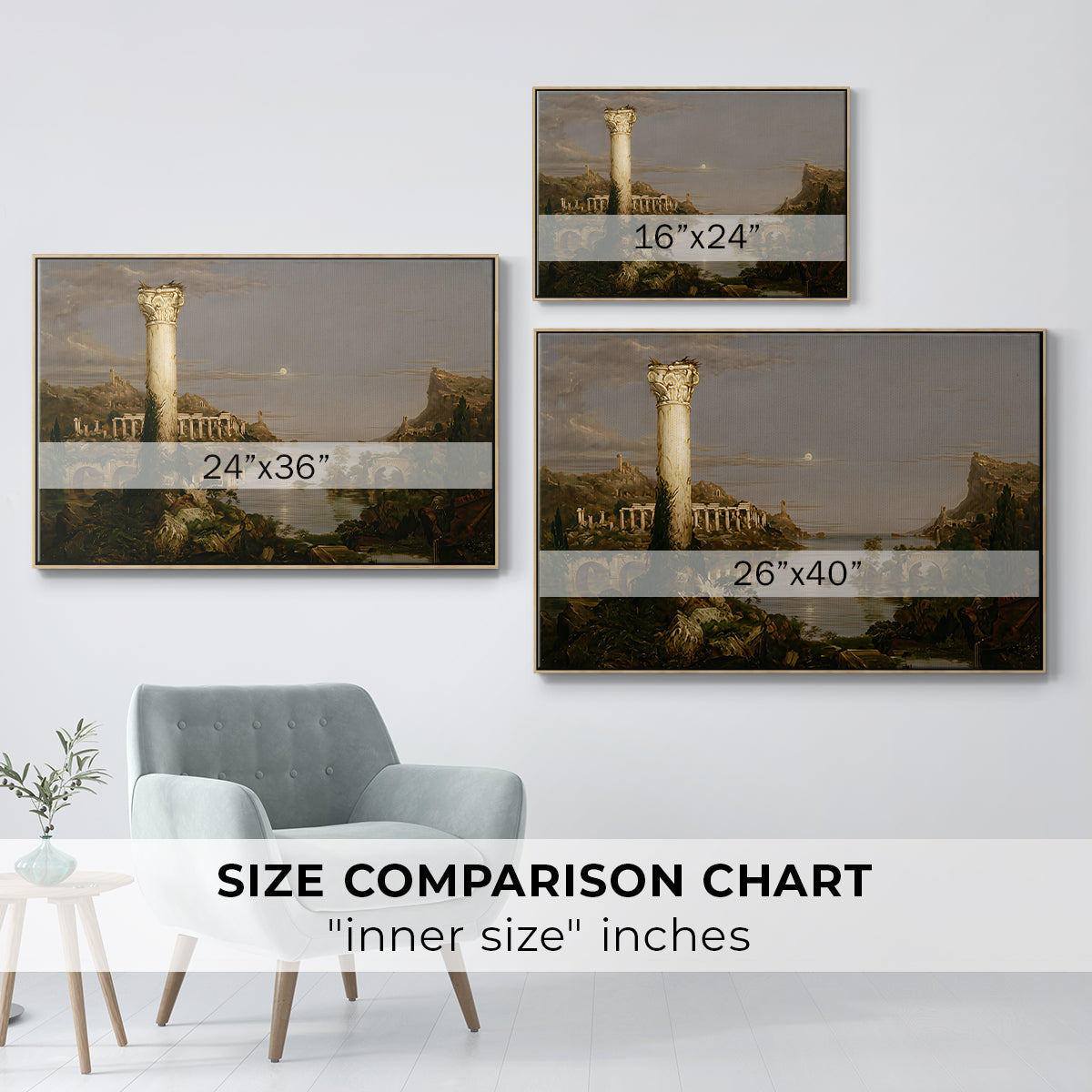 The Course of Empire: Desolation, 1836 - Floater Framed Canvas Print