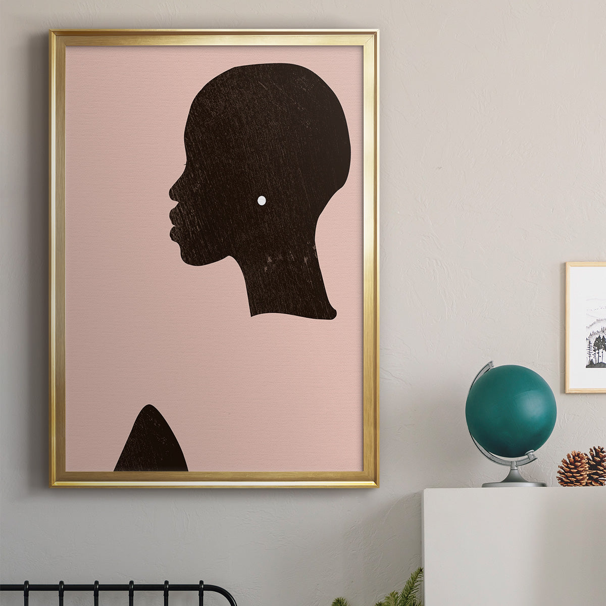 Pink Silhouette I - Modern Framed Canvas Print