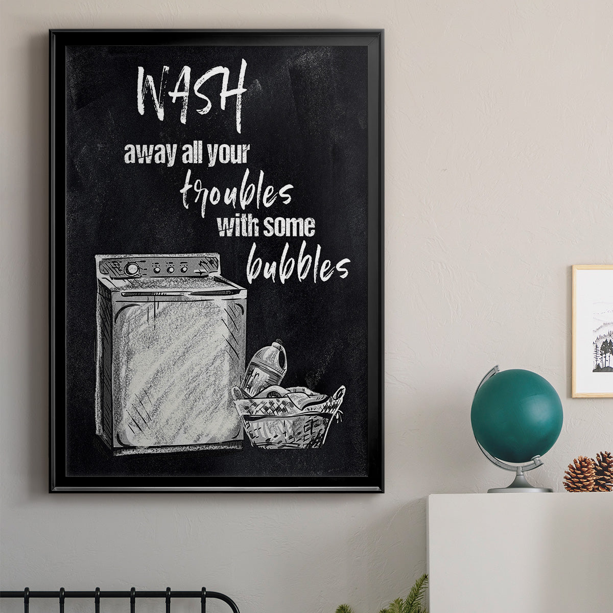 Wash Away Your Troubles - Modern Framed Canvas Print