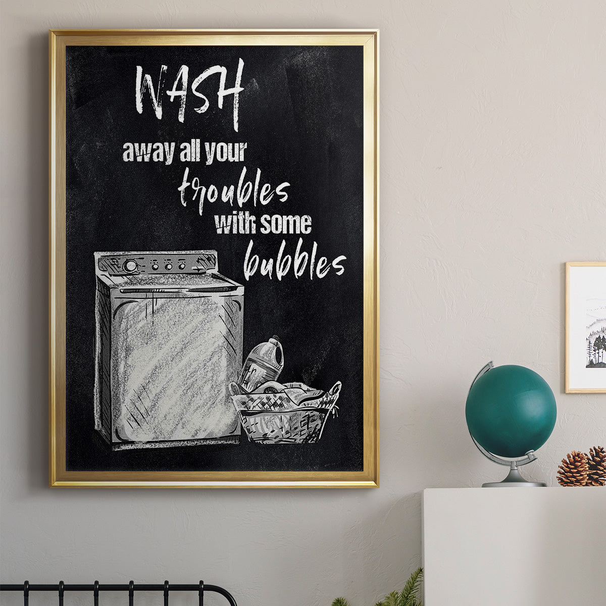 Wash Away Your Troubles - Modern Framed Canvas Print