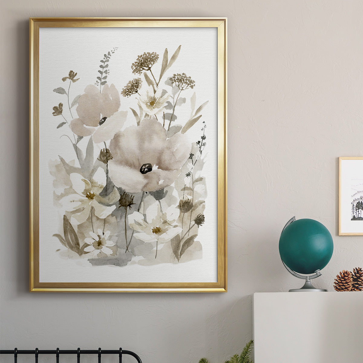 Neutral Nature II - Modern Framed Canvas Print