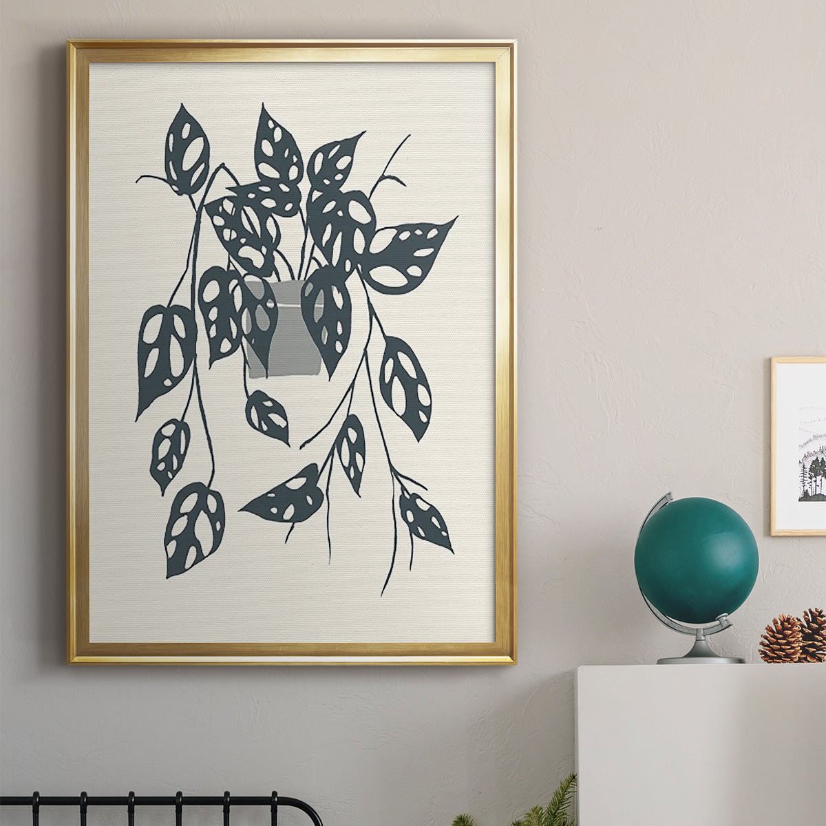 Growing Leaves V - Modern Framed Canvas Print