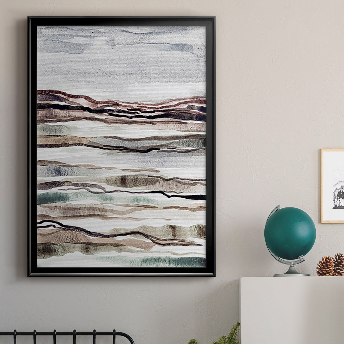 Muted Earth Layers I - Modern Framed Canvas Print