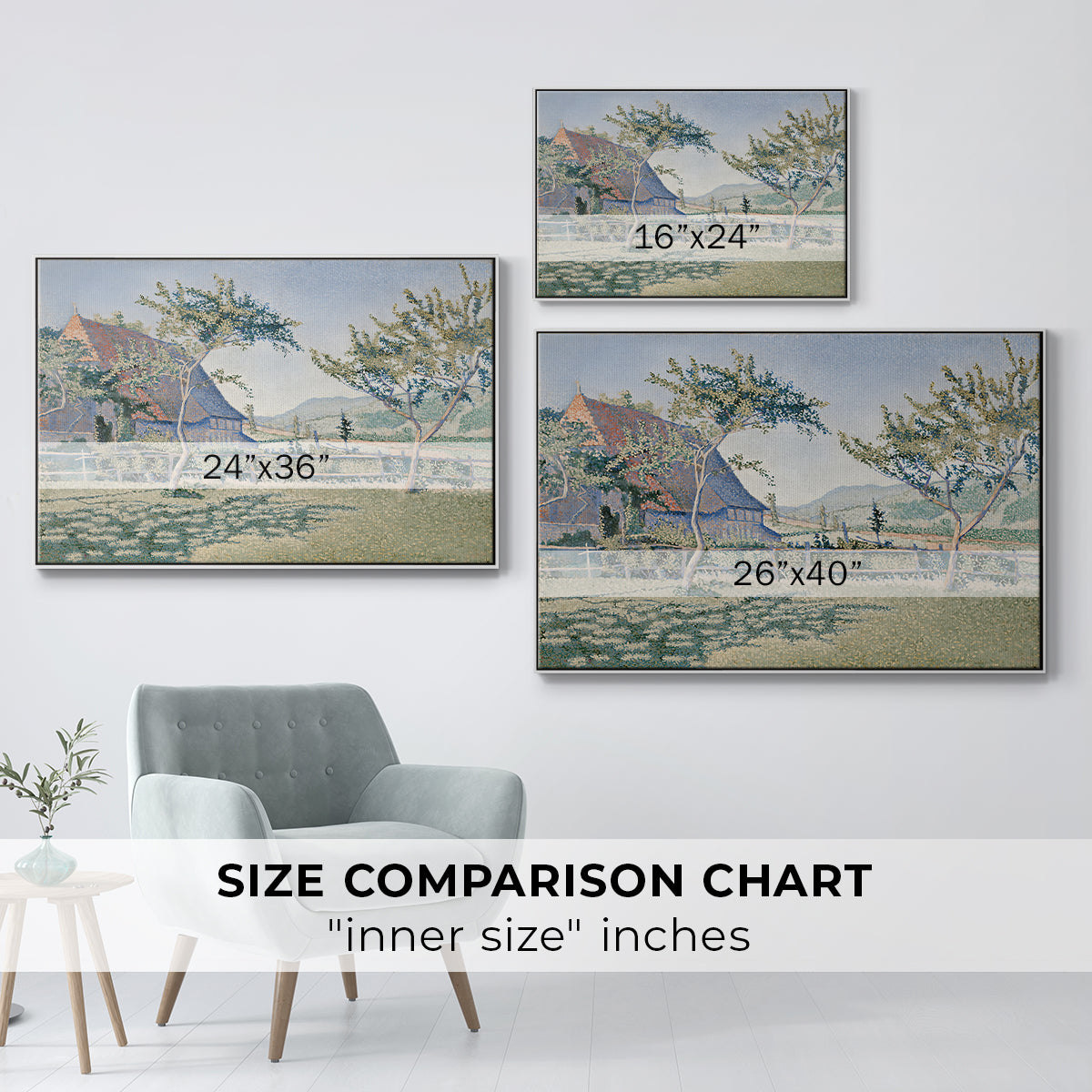 Comblat-le-Château, the Meadow, Opus 161, 1887 - Floater Framed Canvas Print