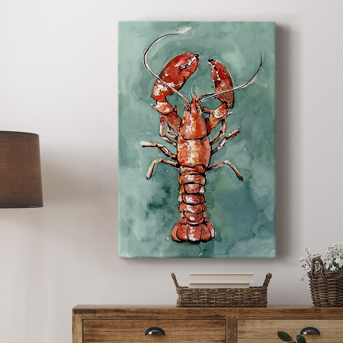 Aquatic Lobster II Premium Gallery Wrapped Canvas - Ready to Hang