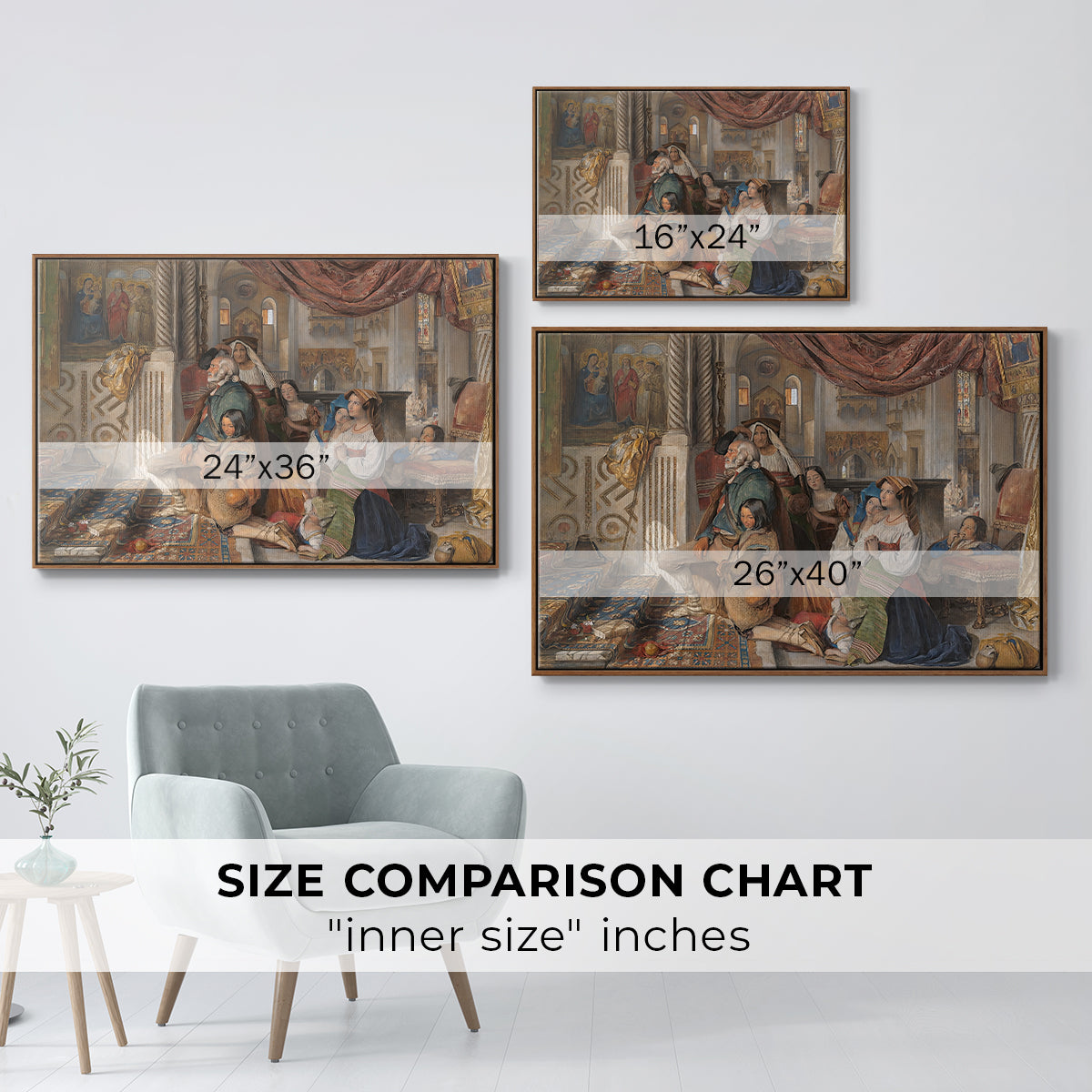 Roman Pilgrims, 1854 - Floater Framed Canvas Print