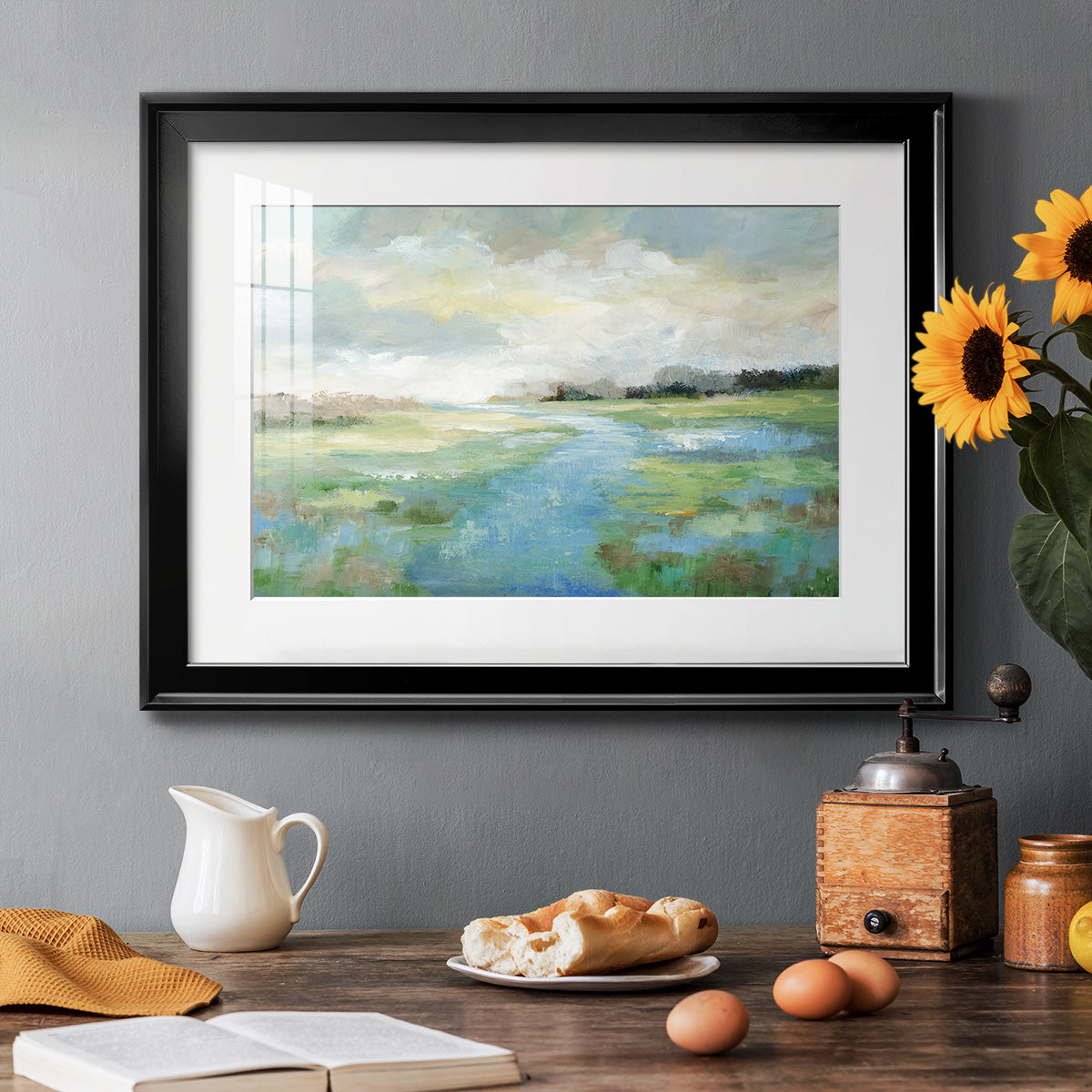 Winding Stream - Modern Framed Art Print
