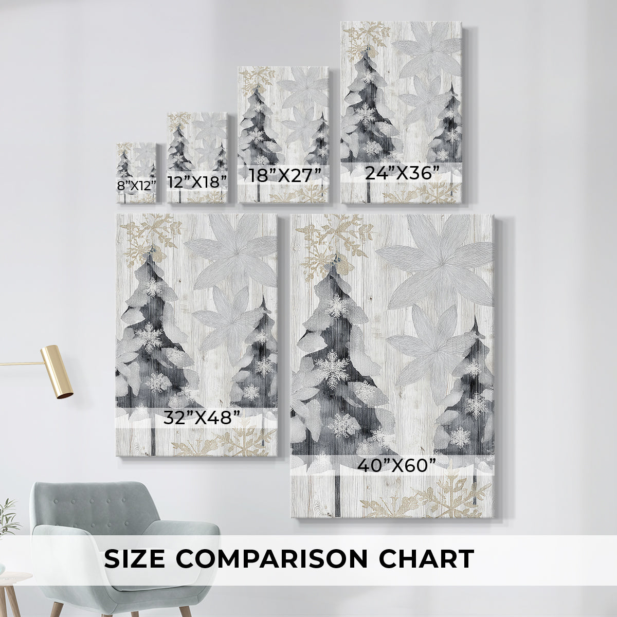 Silver Pines Square - Canvas Art Print