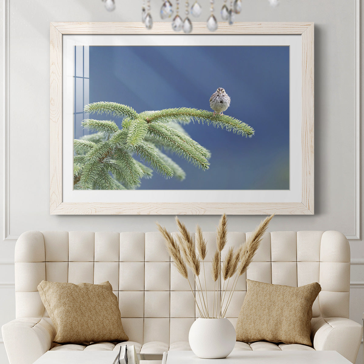 Evergreen Perch - Barnwood Framed Art Print