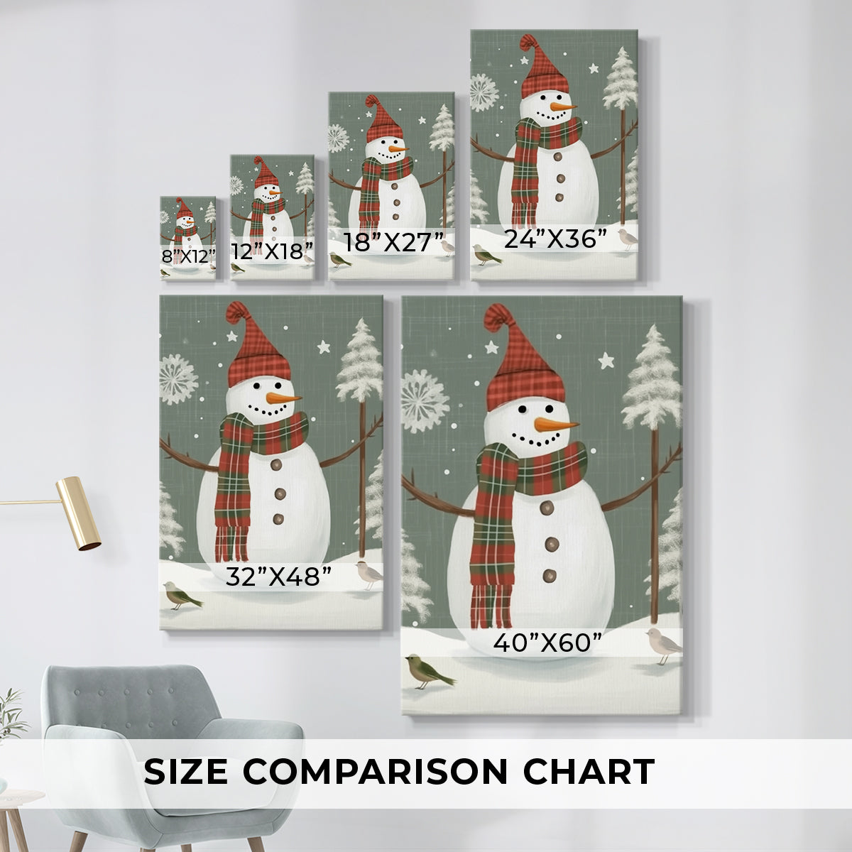 Frostlit Hearth Green - Canvas Art Print