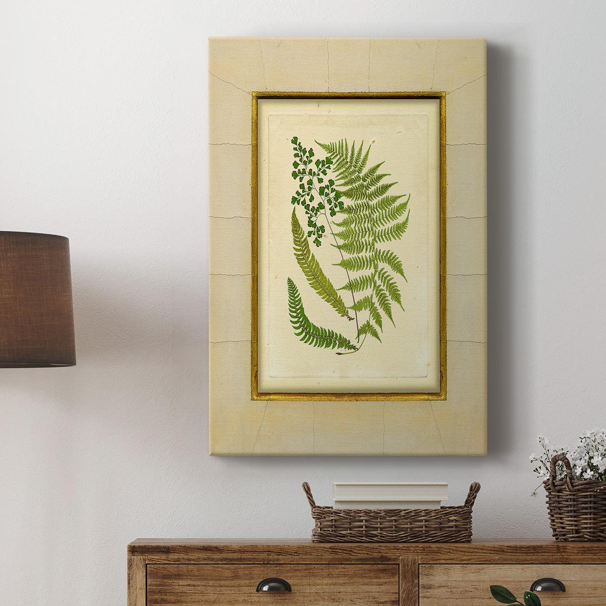 Fern with Crackle Mat (H) II - Canvas Art Print