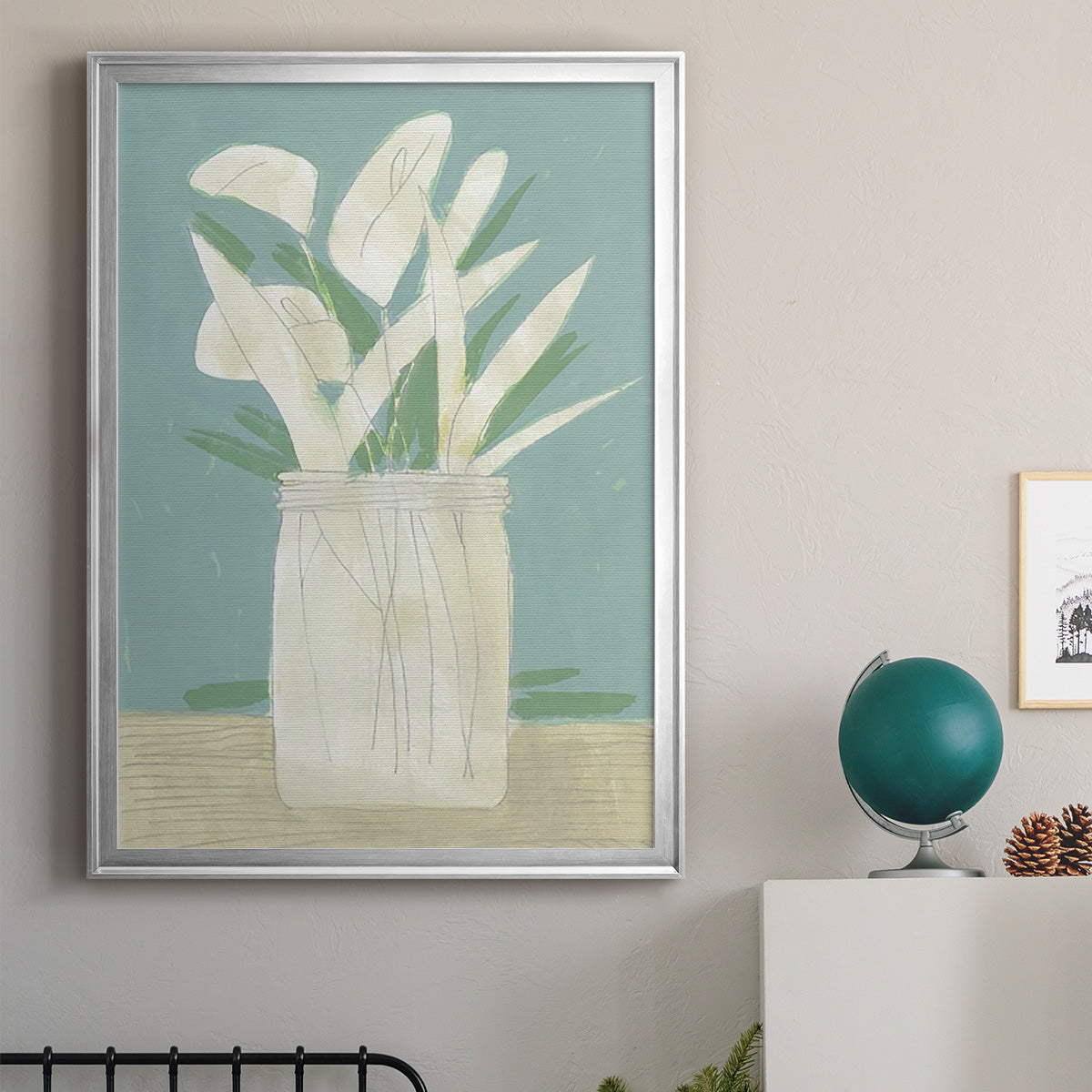 Muted Spring Arrangement IV - Modern Framed Canvas Print