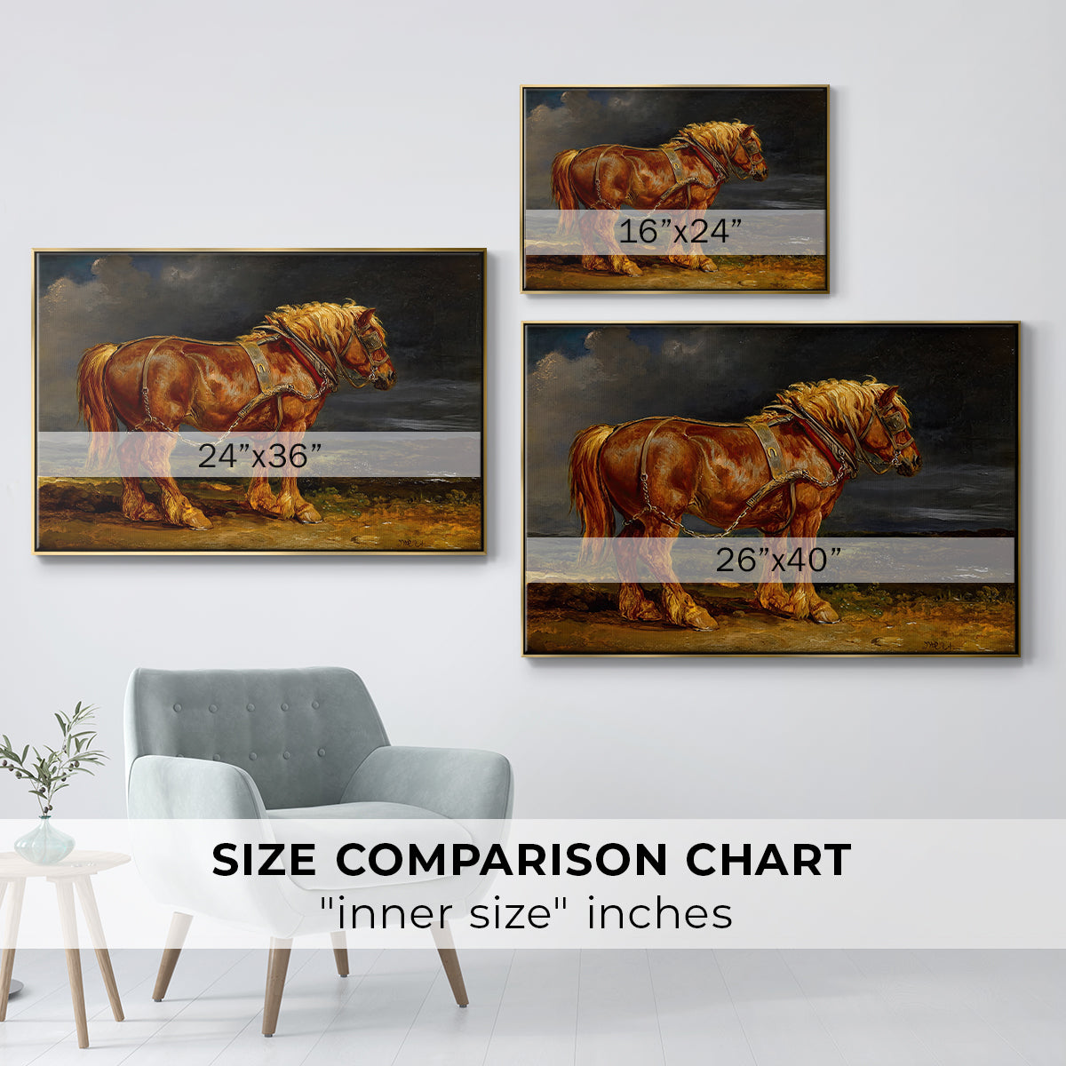 The Shire Horse Elephant in an Extensive Landscape, c. 1850s - Floater Framed Canvas Print