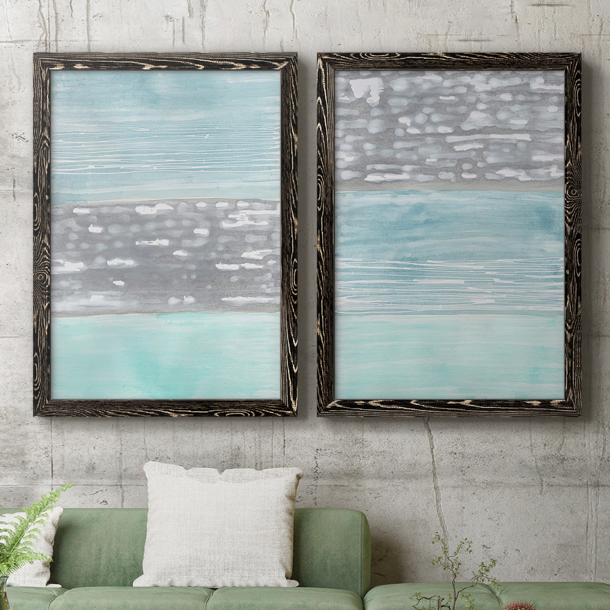 Hydrusphere I - Premium Framed Canvas 2 Piece Set - Ready to Hang