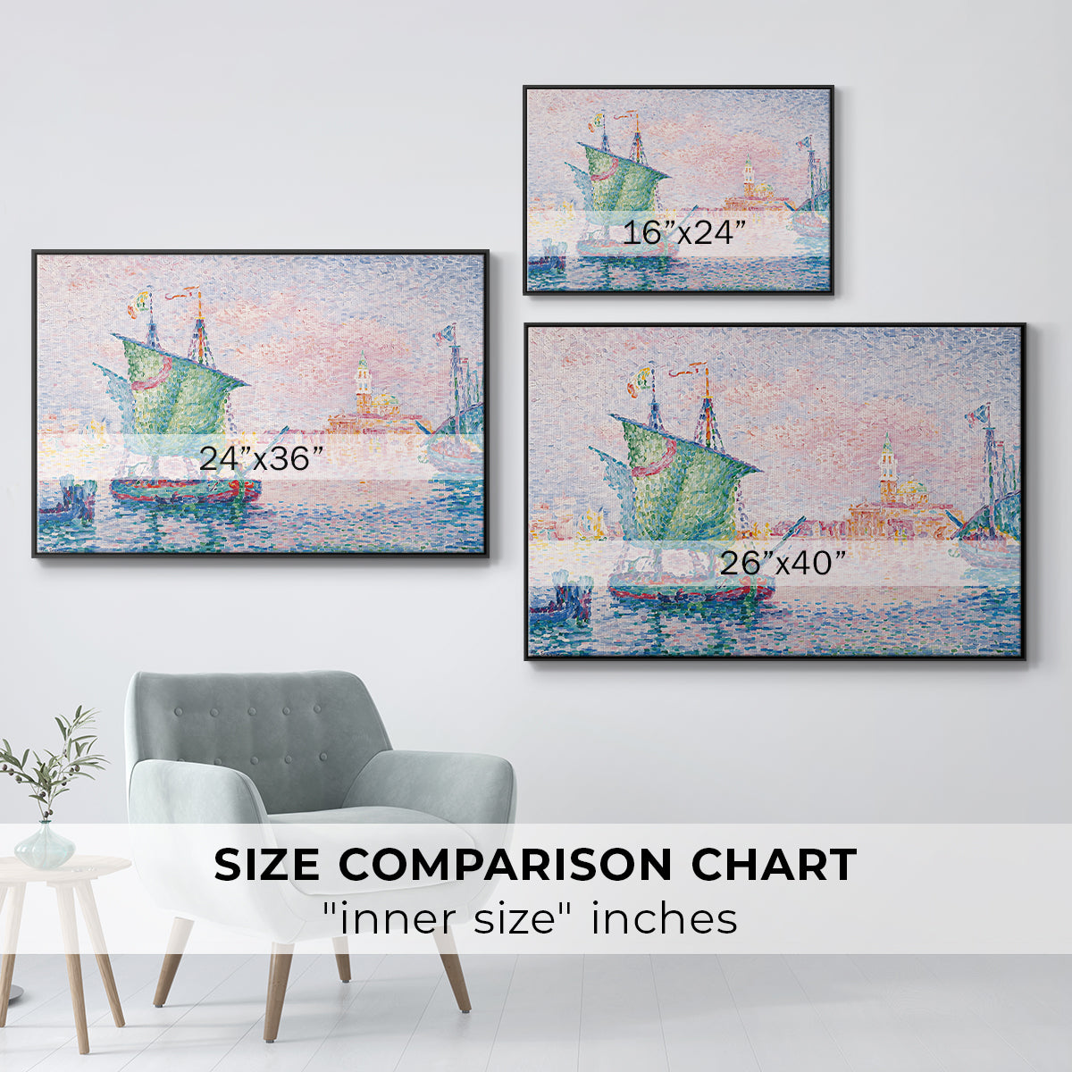 Venice, the Pink Cloud, 1909 - Floater Framed Canvas Print