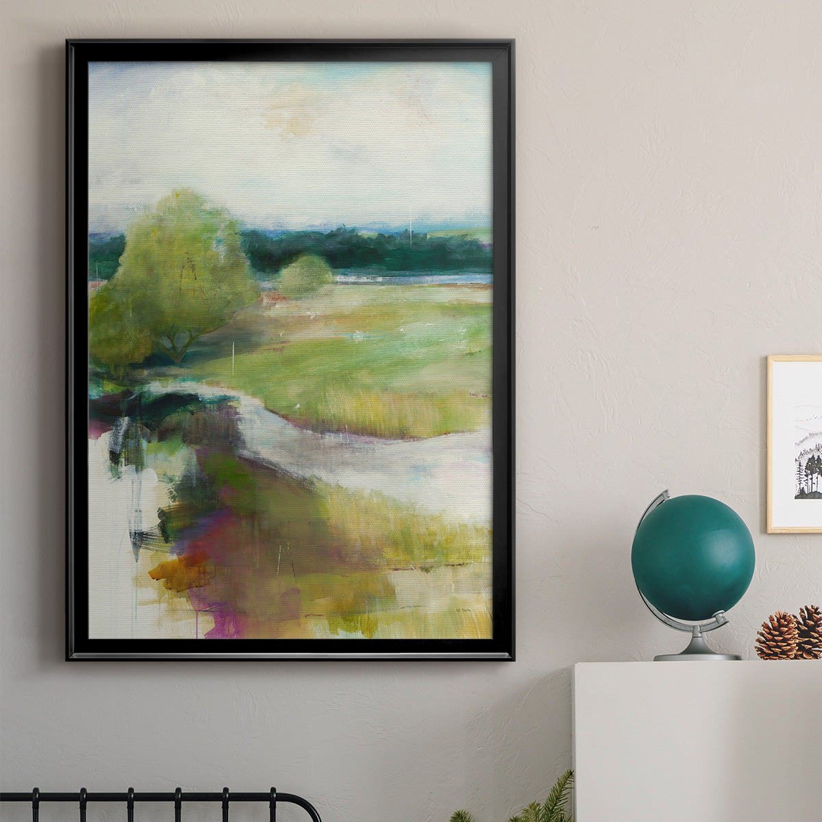 Crossing the Stream - Modern Framed Canvas Print