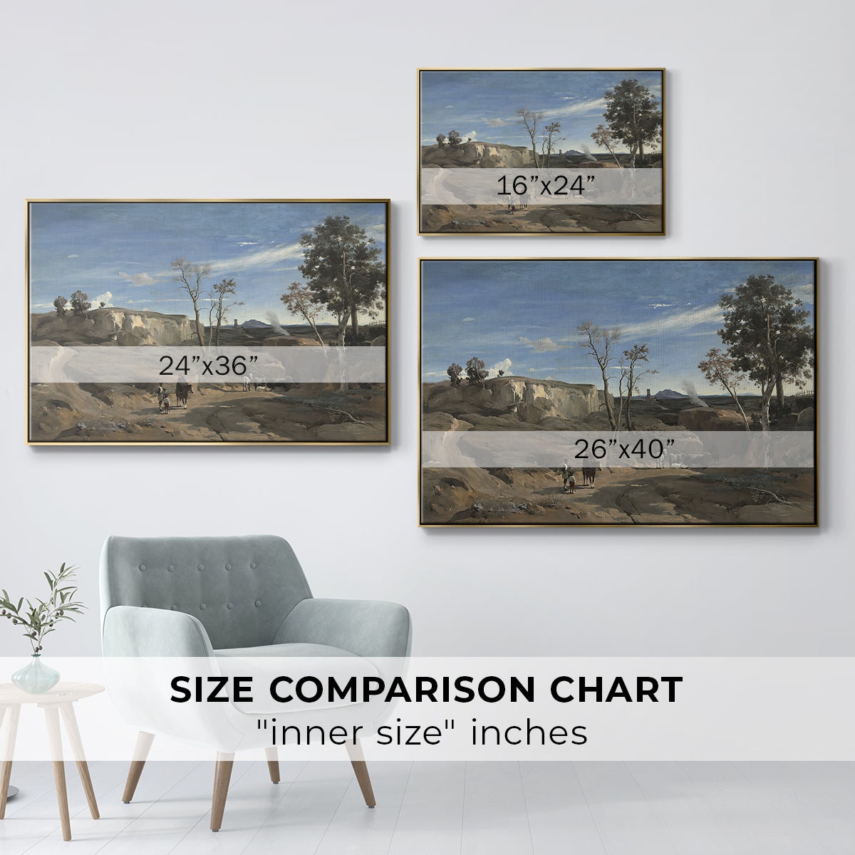 La Cervara, the Roman Campagna, c. 1830-1831 - Floater Framed Canvas Print