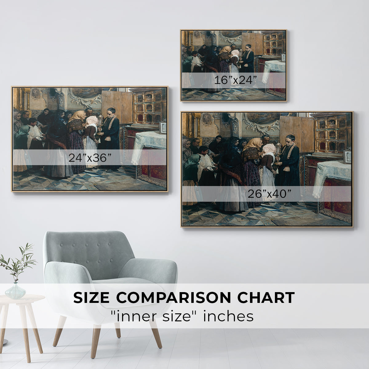 Kissing the Relic, 1893 - Floater Framed Canvas Print