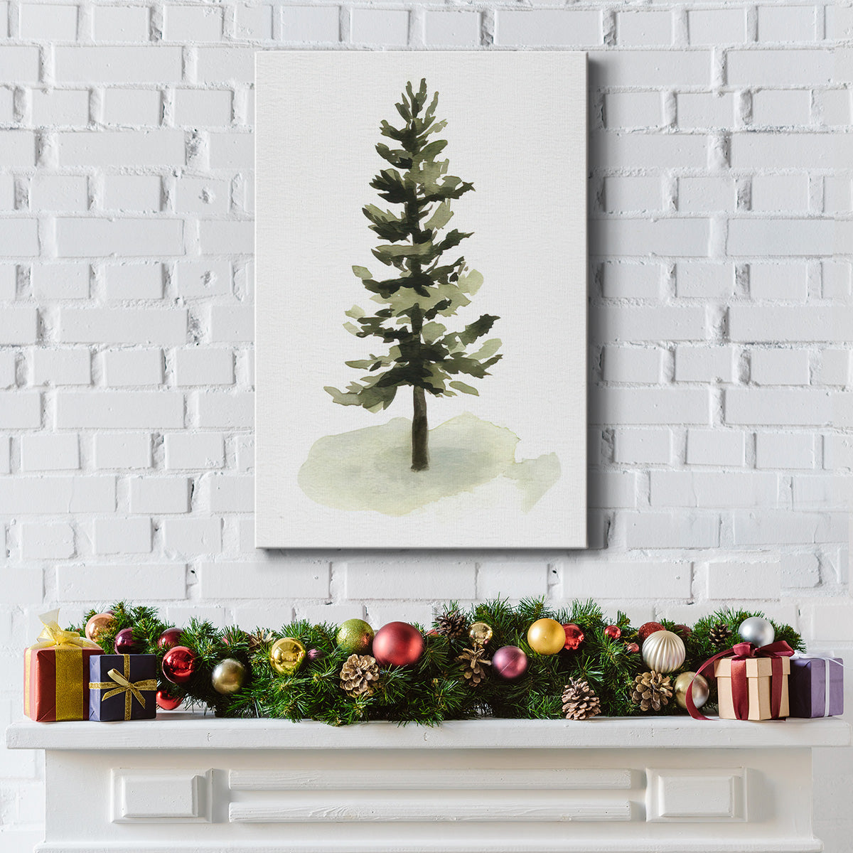 Watercolor Pine II - Gallery Wrapped Canvas