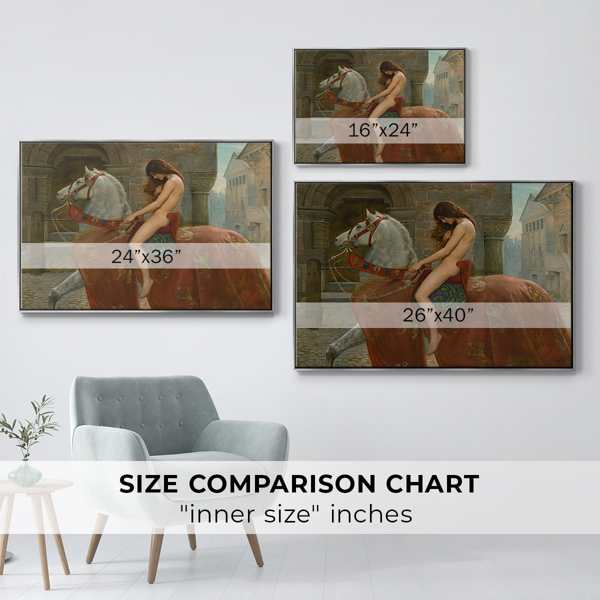Lady Godiva, 1898 - Floater Framed Canvas Print