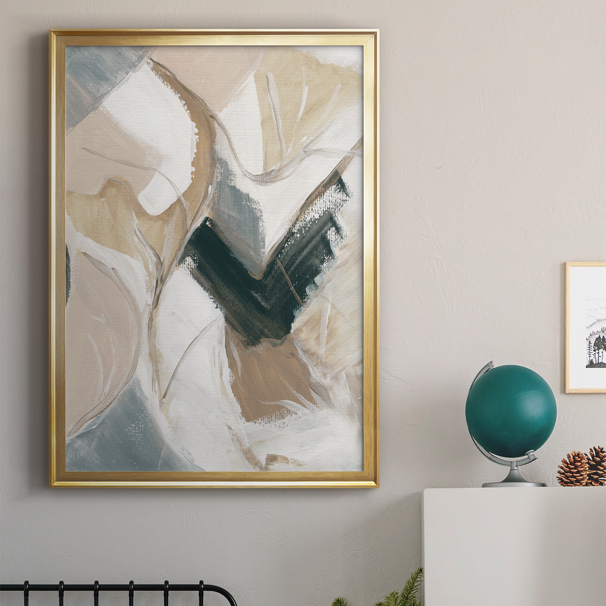 Marble Lines II - Modern Framed Canvas Print