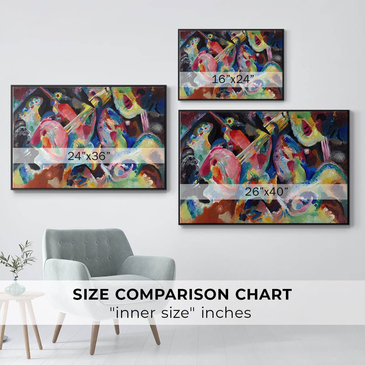 Improvisation. Deluge, 1913 - Floater Framed Canvas Print