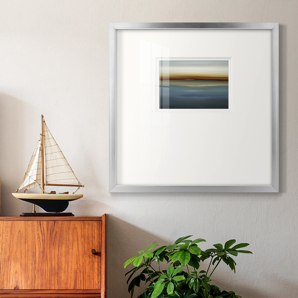 Beside the Blue II- Premium Framed Print Double Matboard