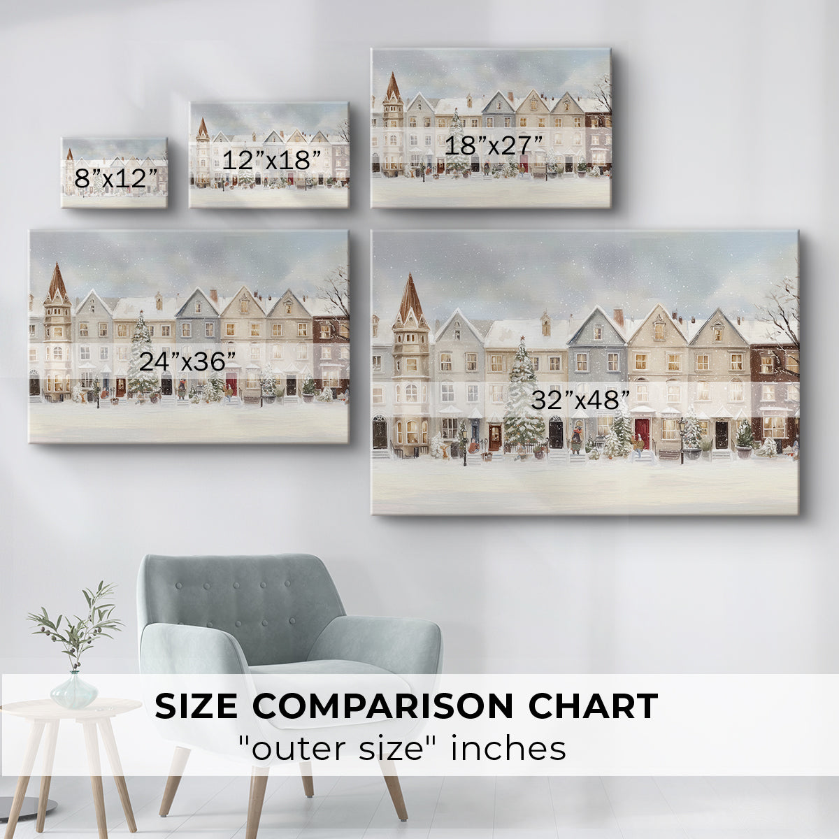 Silver Mistletoe Whisper - Canvas Art Print