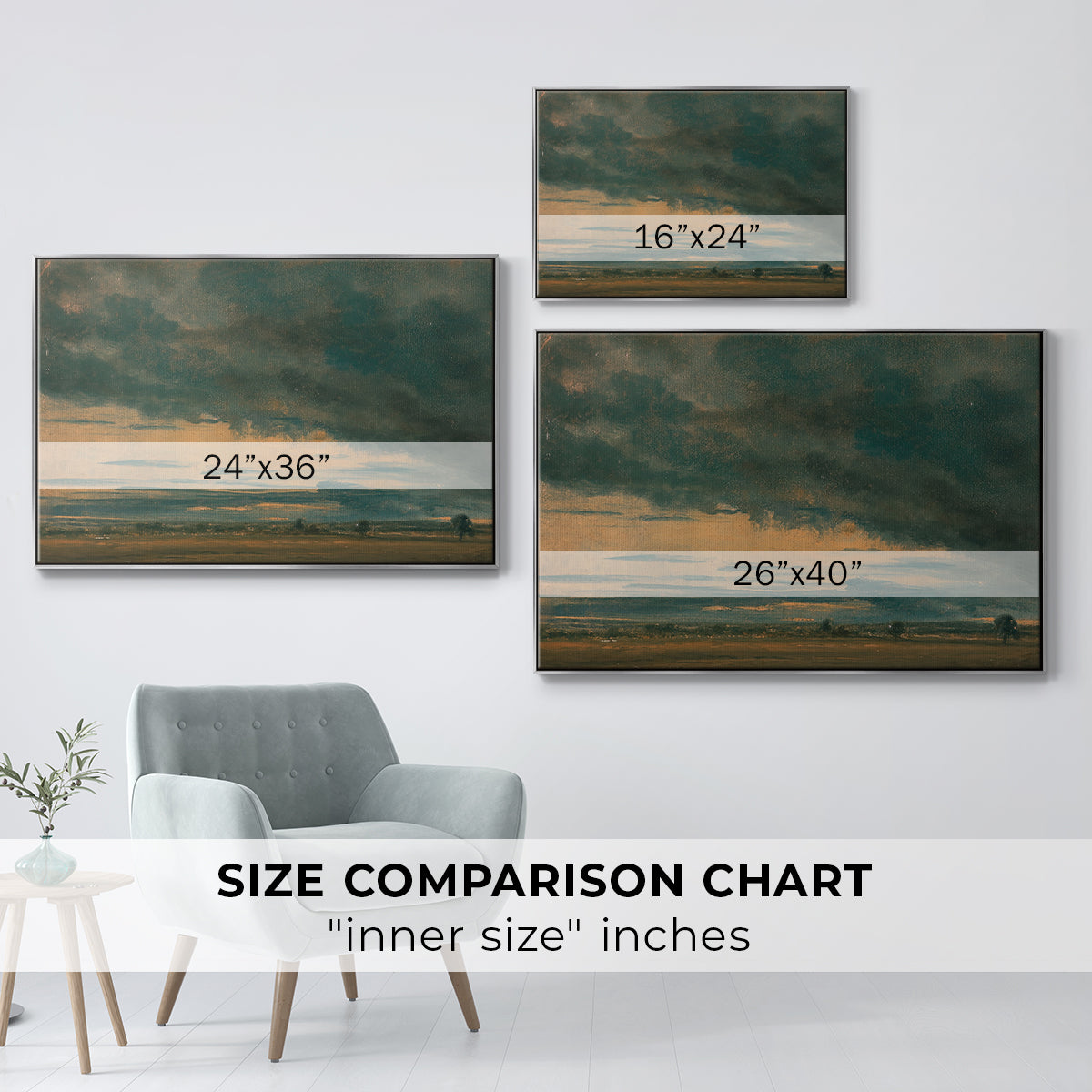 Cloud Study, c. 1821 - Floater Framed Canvas Print