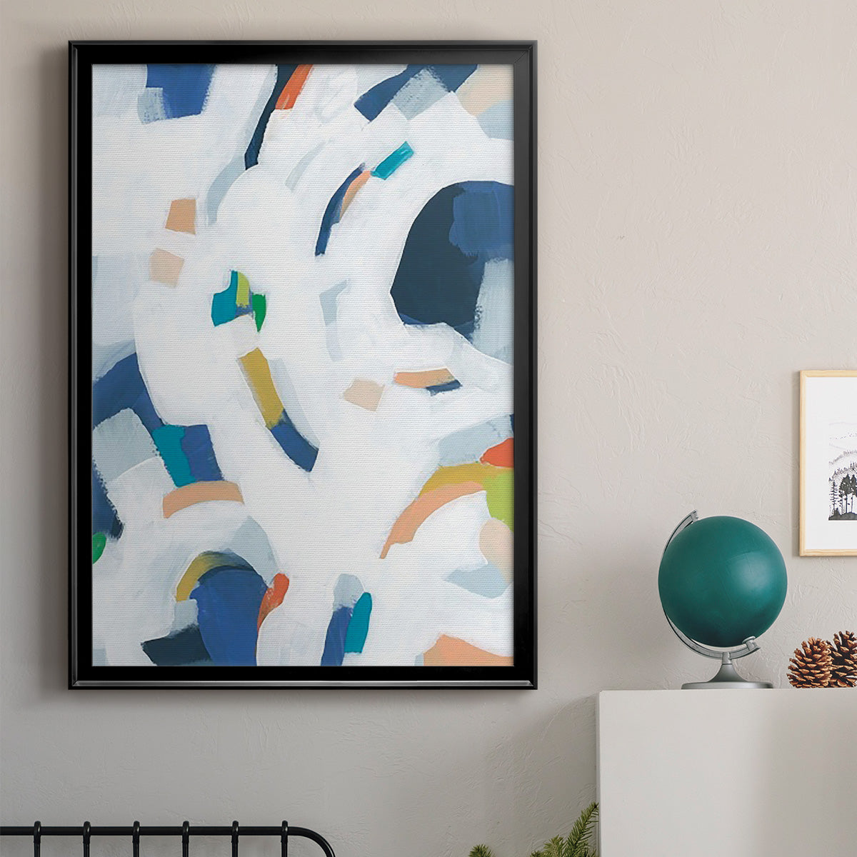 Bright Orbit II - Modern Framed Canvas Print