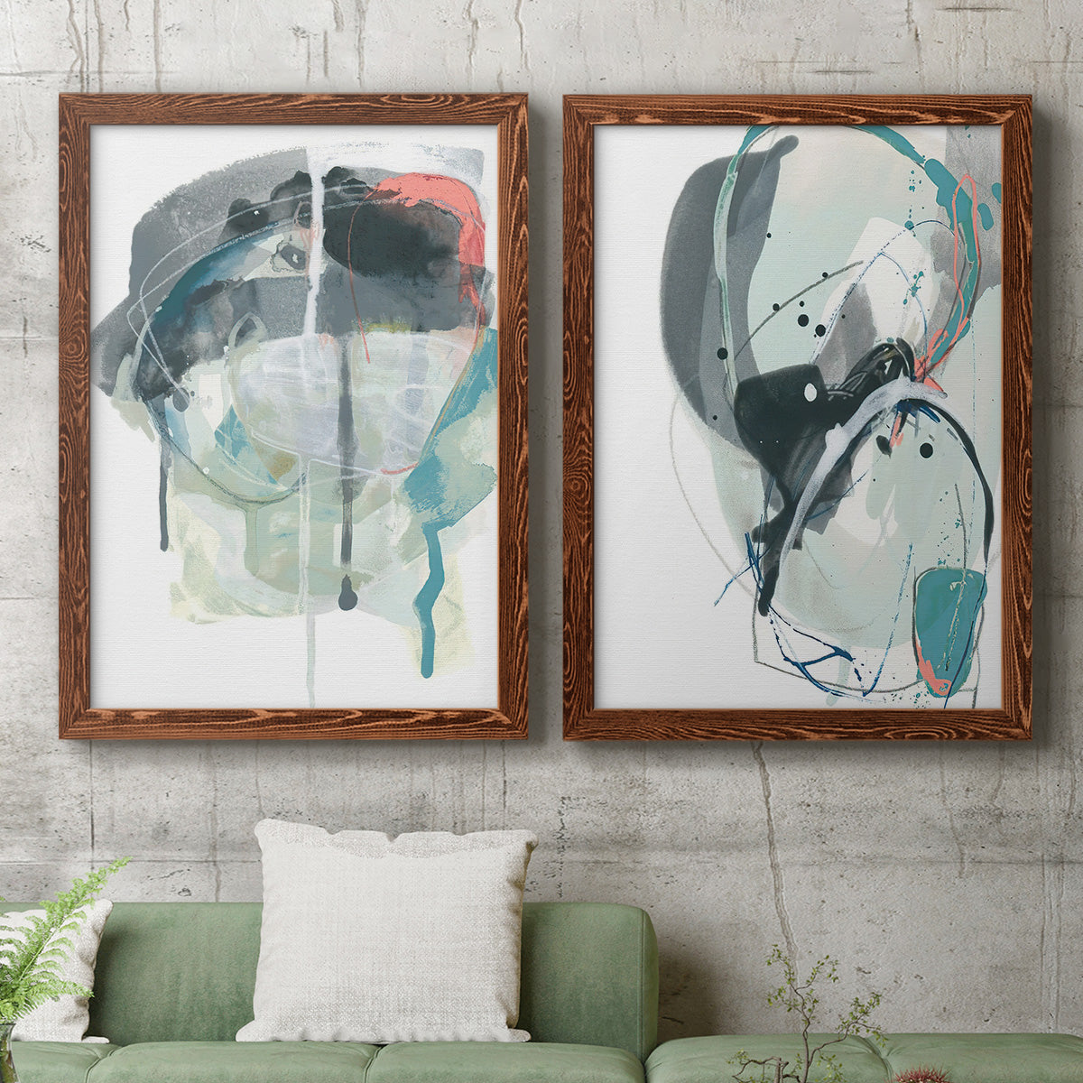 Stone Aperture III - Premium Framed Canvas 2 Piece Set - Ready to Hang