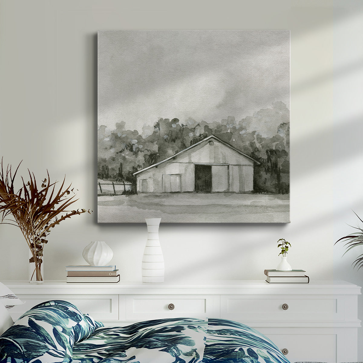 Solemn Barn Sketch IV-Premium Gallery Wrapped Canvas - Ready to Hang